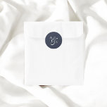 Navy Blue Monogram Script Ampersand Wedding Classic Round Sticker<br><div class="desc">Celebrate your union with a touch of bespoke elegance using our personalised wedding stickers. Crafted with a focus on timeless sophistication, these stickers feature your monogram in a refined serif font, symbolising the strength and enduring nature of your bond. The ampersand, gracefully rendered in an elegant classic script, artistically connects...</div>