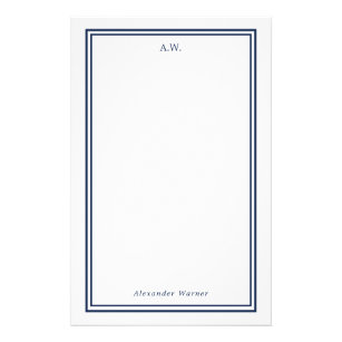 Navy Blue Monogrammed Stationery