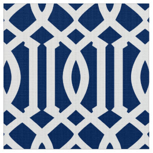 Navy Blue Moroccan Pattern   Fabric