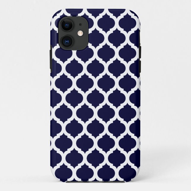 Navy Blue Moroccan Pattern iPhone 5 Case (Back)