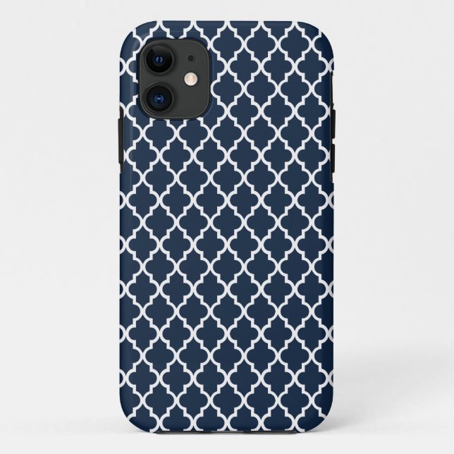 Navy Blue Moroccan Pattern Mod iPhone 5 Case (Back)