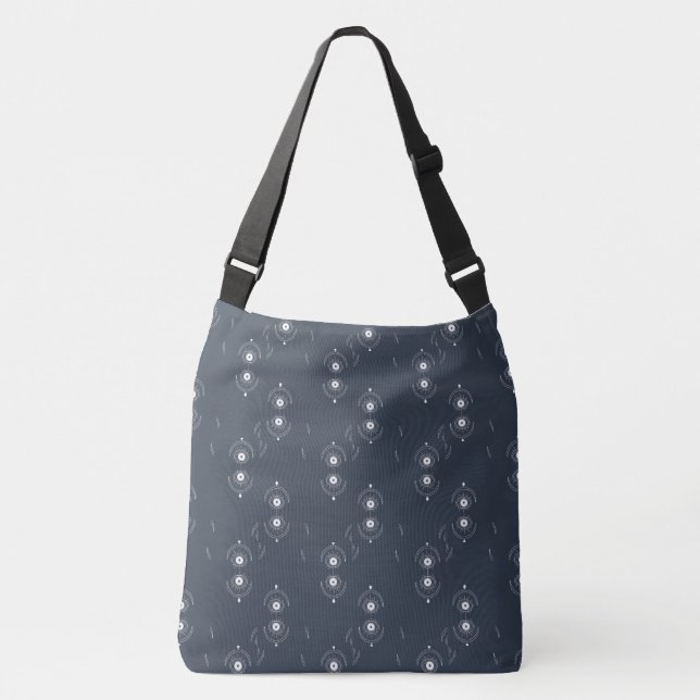 Navy Blue Mystic Eye Abstract  Crossbody Bag (Front)