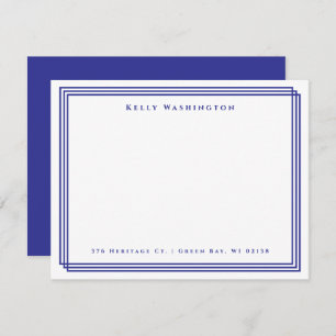 Navy Blue Name Address Professional  Card