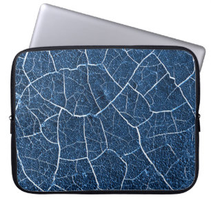 Navy Blue Nature Abstract Pattern Laptop Sleeve