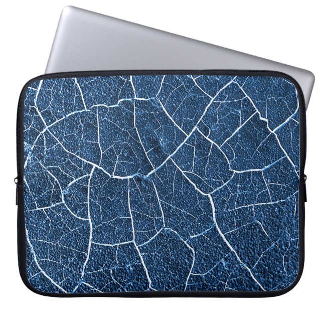 Navy Blue Nature Abstract Pattern Laptop Sleeve (Front)