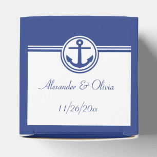 Navy Blue Nautical Anchor Favour Box