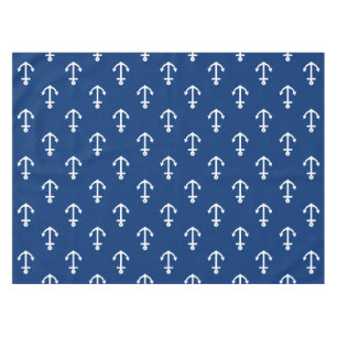 Navy Blue Nautical Anchor Pattern Tablecloth