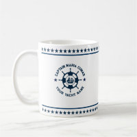 Navy Blue Nautical Boat Wheel Blue Stars