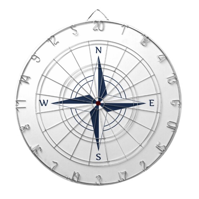 Navy Blue Nautical Compass Dartboard (Front)