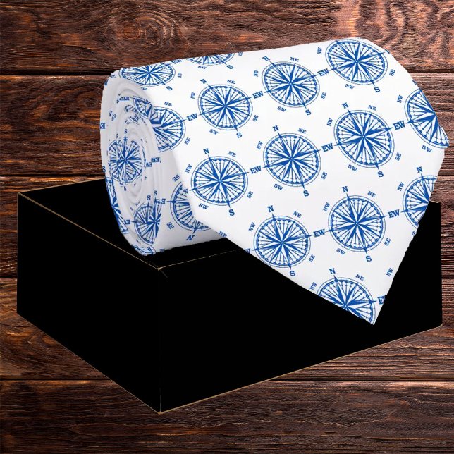 Navy Blue Nautical Compass Tie (Creator Uploaded)