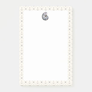Navy Blue Nautical Ocean Shell Anchor Post-it Notes