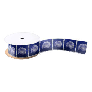 navy blue nautical seashells coastal wedding favou satin ribbon