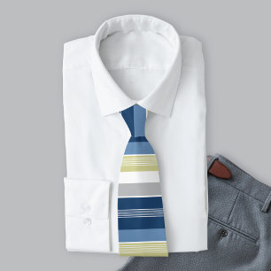 Navy Blue Nautical Stripes Tie