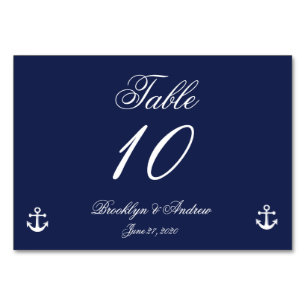 Navy Blue Nautical Wedding Place Cards