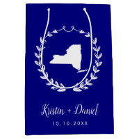 Navy Blue New York Map Wedding Welcome Swag
