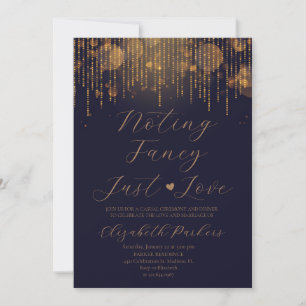 Navy Blue Nothing Fancy Just Love Elopement Invitation