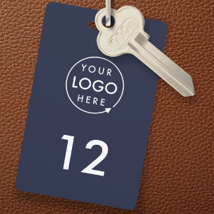 Navy Blue Number Hospitality Business Key Tag ID Badge