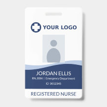Navy Blue Nurse Hospital Logo Photo ID
