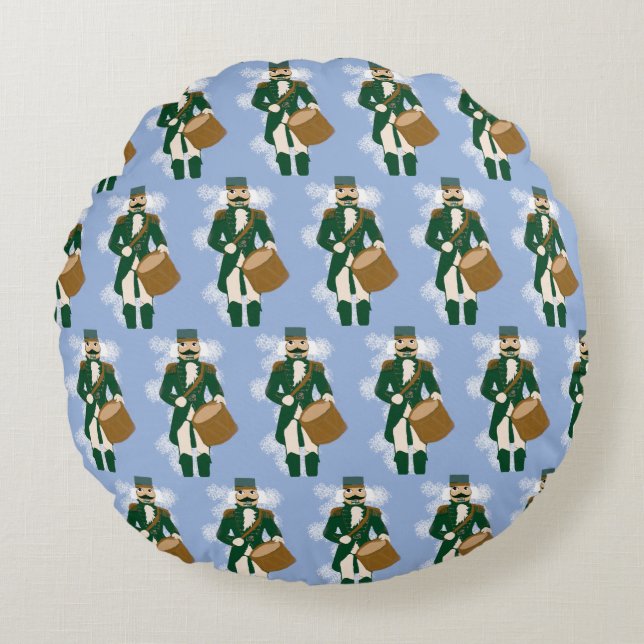 Navy Blue Nutcracker Christmas Pillow (Front)