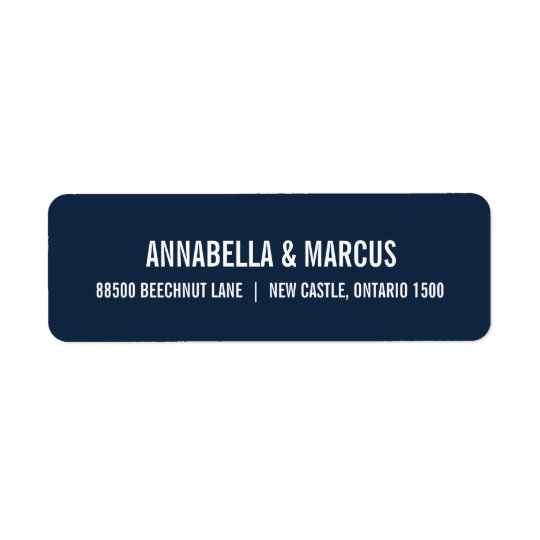 Navy Blue Old Fashion Typography Address Label
