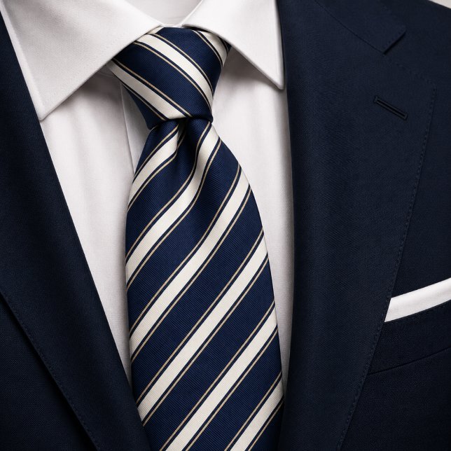 Navy Blue Old Money Stripe Tie (Creator Uploaded)