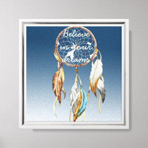 Navy Blue Ombre Dream catcher  Canvas Print
