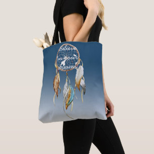 Navy Blue Ombre Dream catcher Tote Bag