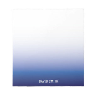 Navy Blue Ombre Personalised Name Notepad