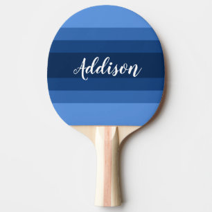 Navy Blue Ombre Stiped Custom Pillow Ping Pong Paddle