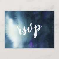 Navy Blue Ombre with Meal Choice Wedding RSVP