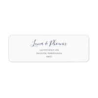 Navy Blue On White Return Address Label