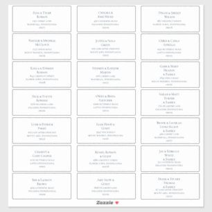 Navy Blue On White Wedding Guest Address Labels
