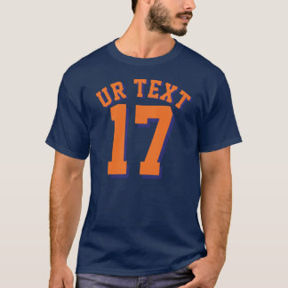 Navy Blue & Orange Adults | Sports Jersey Design T-Shirt
