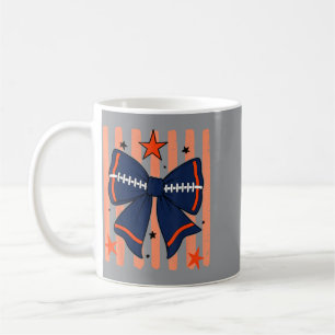 Navy Blue Orange Game Day Team Spirit Football Coffee Mug