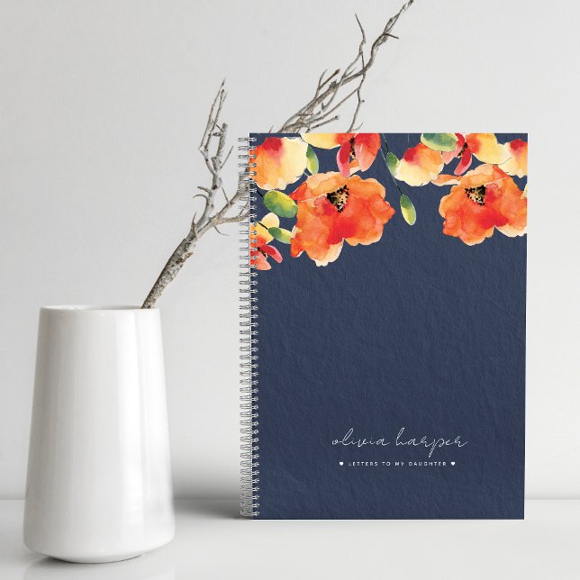 Navy Blue Orange Poppy Letters to Daughter Journal (Creator Uploaded)