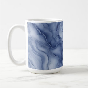 Navy- Blue Organic Marble-Like Texture Coffee Mug