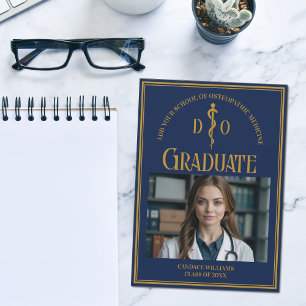 Navy Blue Osteopathic Medical School Graduation Announcement