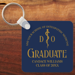 Navy Blue Osteopathic Medical School Graduation Key Ring