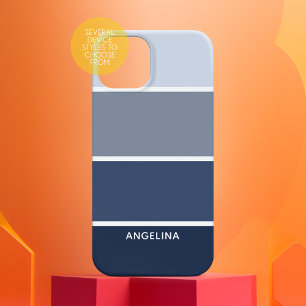 Navy Blue Paint Chips Strip with Custom Name iPhone 16 Case