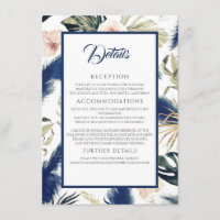 Navy Blue Pampas Grass Tropical Wedding Details