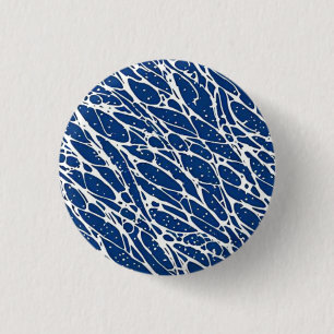 Navy blue pattern 3 cm round badge