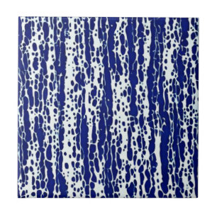 Navy blue pattern ceramic tile