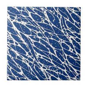 Navy blue pattern ceramic tile