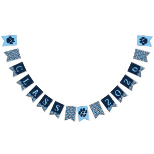 Navy Blue  Pawprint Graduation Hanging Banner