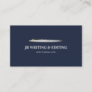 Navy Blue pen Writers Business Card