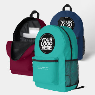 Navy Blue   Personalised Corporate Logo and Text Printed Backpack