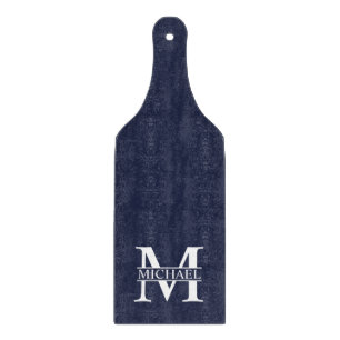 Navy Blue Personalised Monogram and Name Cutting Board