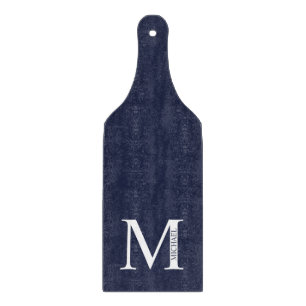 Navy Blue Personalised Monogram and Name Cutting Board