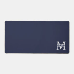 Navy Blue Personalised Monogram and Name Desk Mat