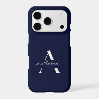 Navy Blue Personalised Name iPhone Case